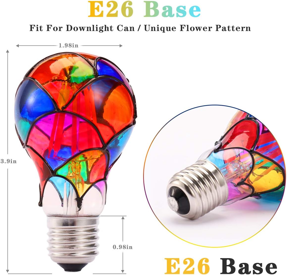 2 Per Pack - Edison Screw Lamp 200LM Warm White No-Dimmable E27 LED - Party Deco